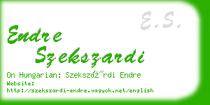 endre szekszardi business card